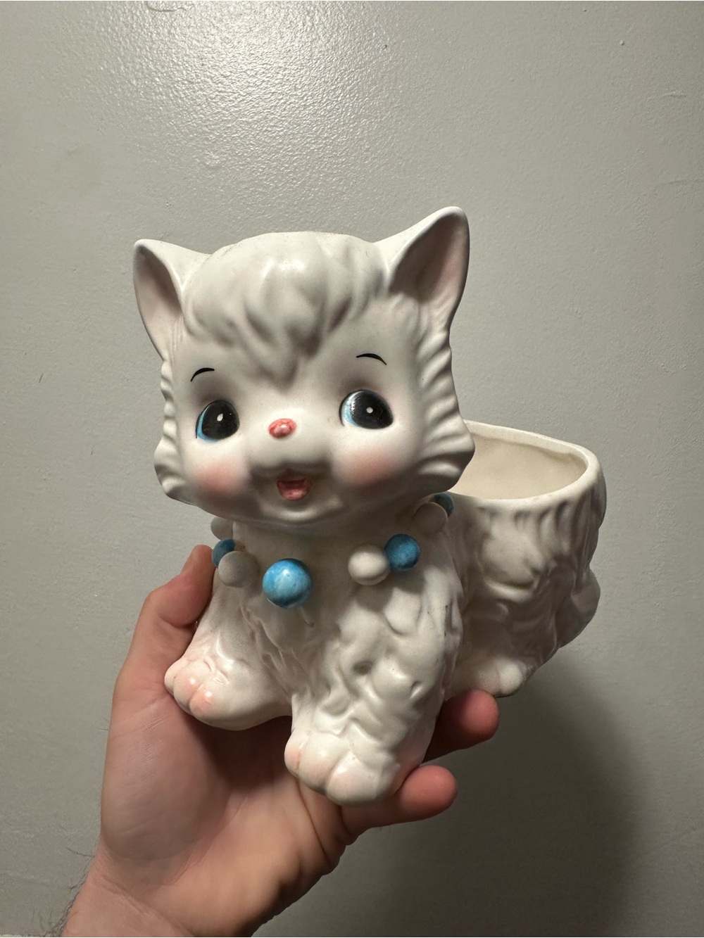 Vintage 1964 Inarco Japan Ceramic Kitten Cat Planter E-1554